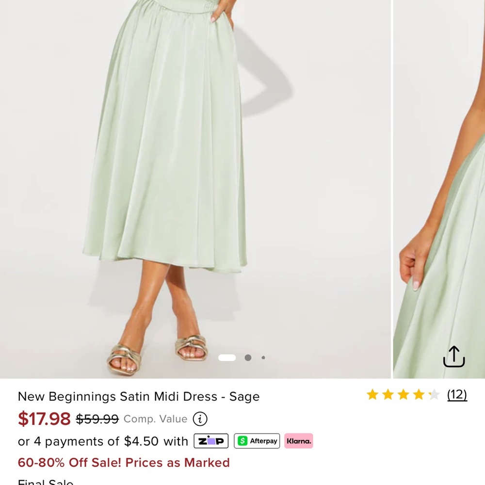 Sage Satin Midi Skirt - Women's